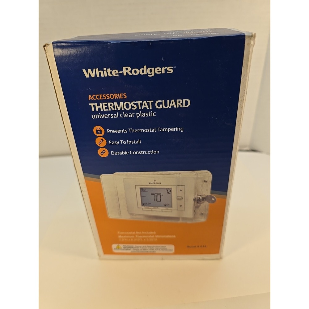 Emerson White Rodgers‎ Thermostat Guard G10 W/ Key Universal Clear Plastic Lock
